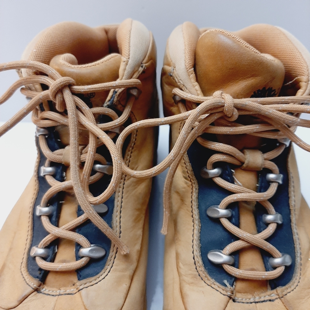 TIMBERLAND Light Brown / Tan Leather Combo Lace-Up Comfy Boots Men's Sz 11.5 - Picture 7 of 16